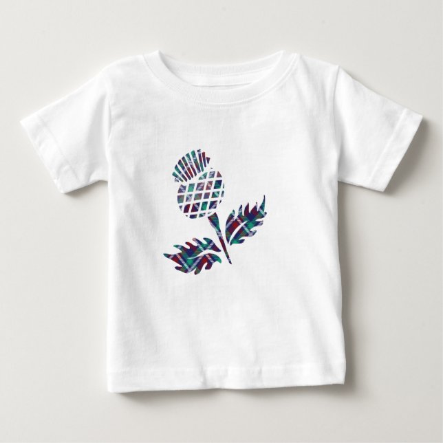 T-shirt Pour Bébé Scottish Thistle Tartan Plaid Gift (Devant)