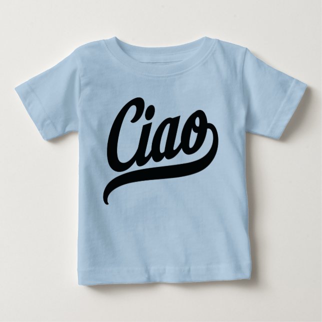 T-shirt Pour Bébé Script Ciao (noir) (Devant)