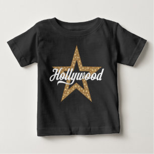T-shirt Pour Bébé Script Hollywood avec étoile (Type Blanc) Baby T-