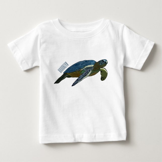 T-shirt Pour Bébé Sea turtle cartoon (Devant)