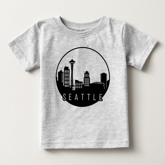 T-shirt Pour Bébé Seattle Skyline (Devant)