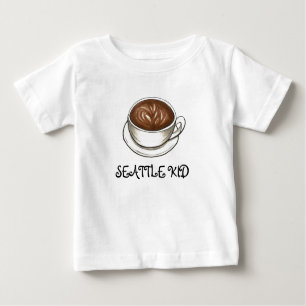 T-shirt Pour Bébé Seattle WA Washington Kid Latte Coffee Cup