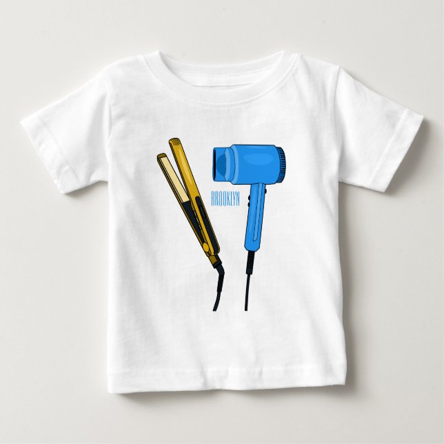 T-shirt Pour Bébé Sèche-cheveux & lisseuse-cheveux illustration (Devant)