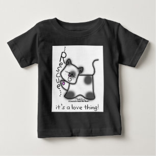 T-shirt Pour Bébé Secourt de chat noir et blanc...c'est un truc d'am