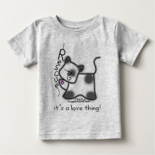 T-shirt Pour Bébé Secourt de chat noir et blanc...c'est un truc d'am
