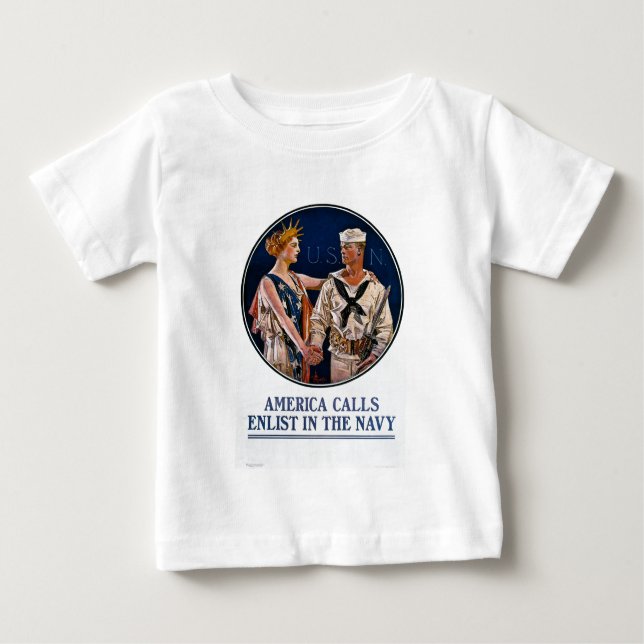 T-shirt Pour Bébé S'enrôler dans la marine américaine - Propagande d (Devant)