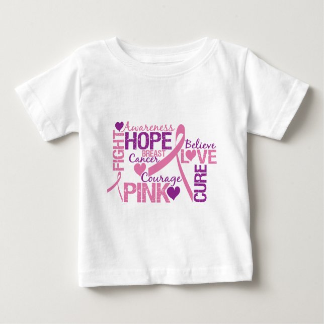 T-shirt Pour Bébé Sensibilisation au cancer du sein (Devant)