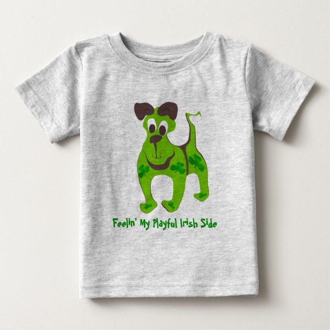 T-shirt Pour Bébé Sentez Mon Côté Irlandais Playant (Devant)