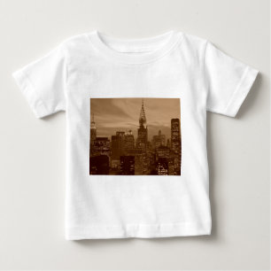 T-shirt Pour Bébé Sepia Tone New York