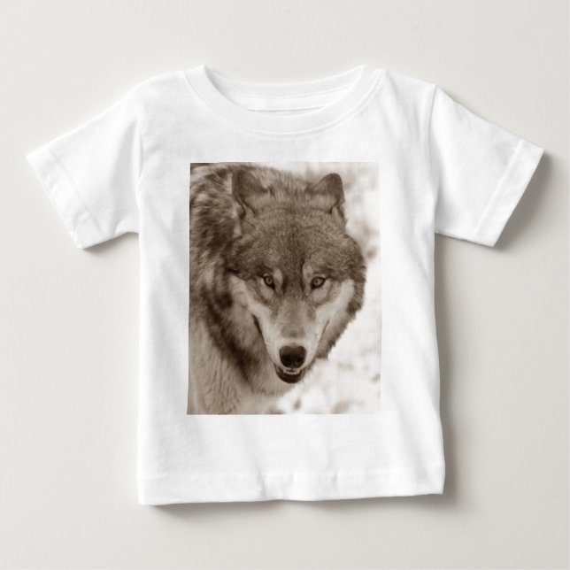 T-shirt Pour Bébé Sepia Wolf (Devant)