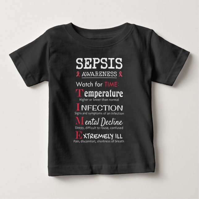 T-shirt Pour Bébé Sepsis Awareness Watch pour le guide TIME (Devant)