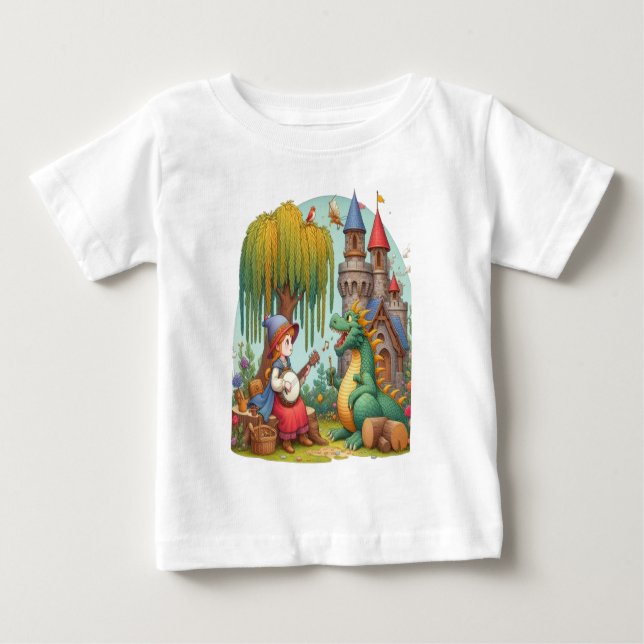 T-shirt Pour Bébé Sérénade du dragon par une princesse mystique (Devant)