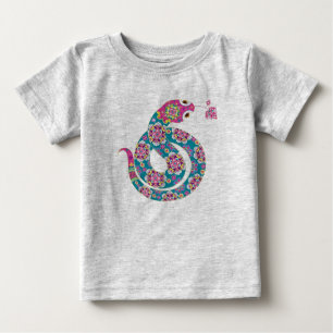 T-shirt Pour Bébé Série colorée de serpent chinois de zodiaque