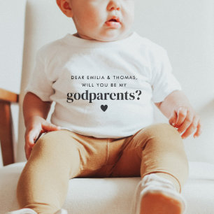 T-shirt Pour Bébé Seriez-vous les Marraines et Parrains de notre Enf