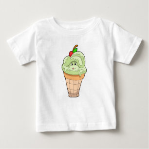 T-shirt Pour Bébé Serpent avec cône crème glacée & cerise
