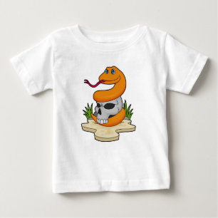 T-shirt Pour Bébé Serpent avec crâne