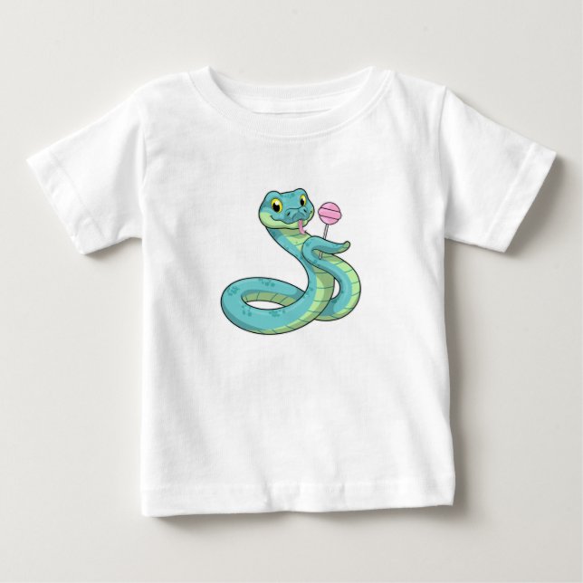 T-shirt Pour Bébé Serpent avec Lollipop (Devant)