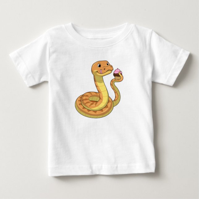 T-shirt Pour Bébé Serpent avec muffin (Devant)