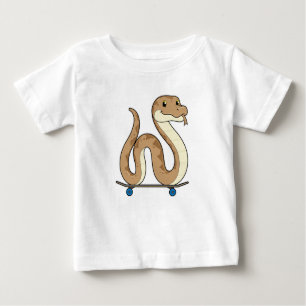 T-shirt Pour Bébé Serpent comme patineur avec skateboard