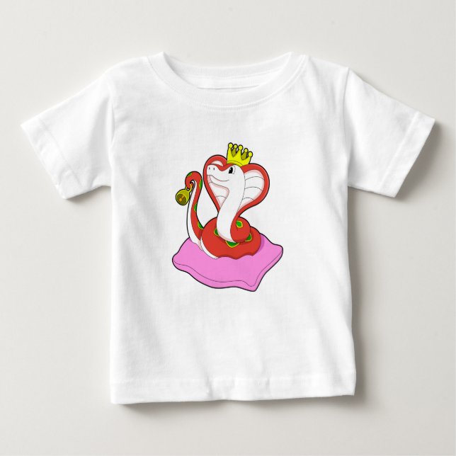 T-shirt Pour Bébé Serpent comme roi avec Couronne (Devant)