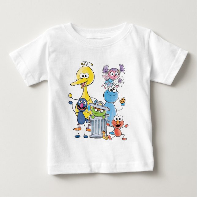 T-shirt Pour Bébé Sesame Pals Doodley Graphisme (Devant)