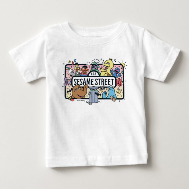 T-shirt Pour Bébé Sésame Sésame | Sesame Pals signe de Doodle (Devant)