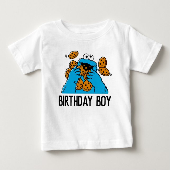T-shirt Pour Bébé Sesame Street | Cookie Monster 1er Anniversaire Ba (Devant)
