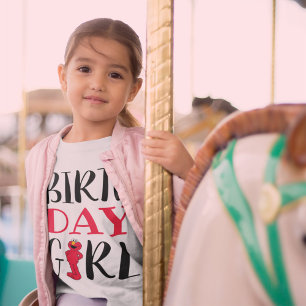 T-shirt Pour Bébé Sesame Street   Elmo- Fille d'anniversaire