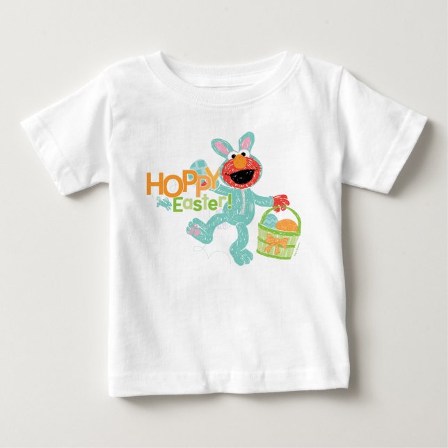 T-shirt Pour Bébé Sesame Street - Elmo | Pâques sautant (Devant)