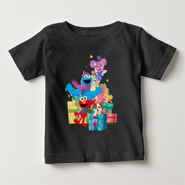 T-shirt Pour Bébé Sesame Street Pals and Presents (Devant)