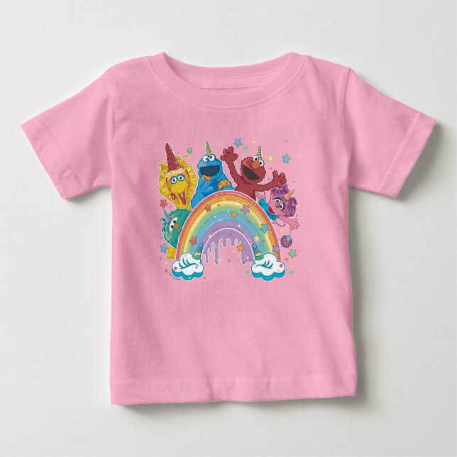 T-shirt Pour Bébé Sesame Street Unicorn Arc-en-ciel (Devant)