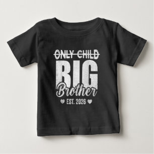 T-shirt Pour Bébé Seul enfant Grand frère 2026, promu Grand frère