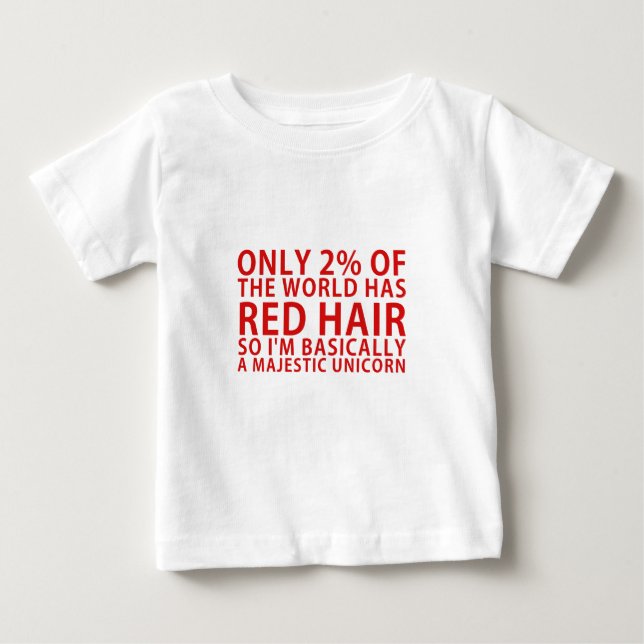 T-shirt Pour Bébé Seulement 2% du monde a les cheveux rouges (Devant)