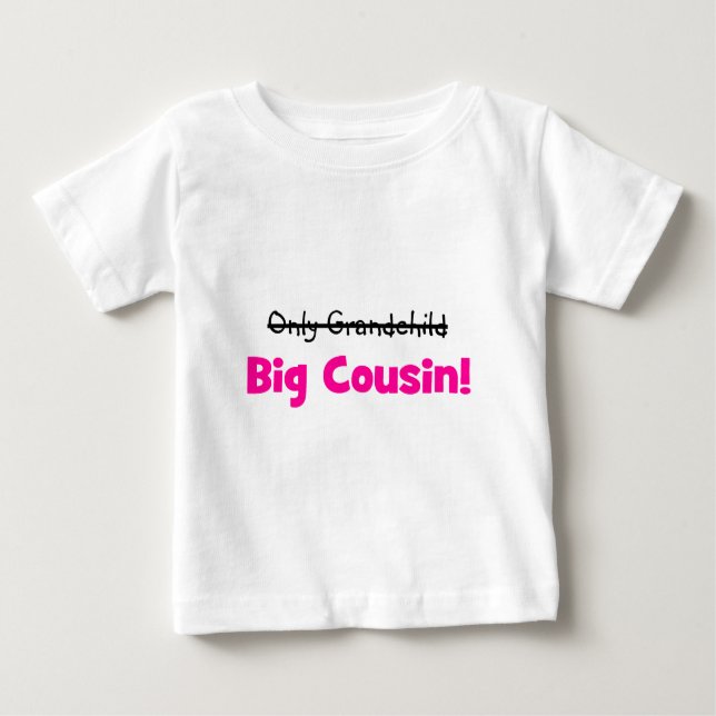 T-shirt Pour Bébé Seulement petit-enfant - > GRAND COUSIN ! (rose) (Devant)