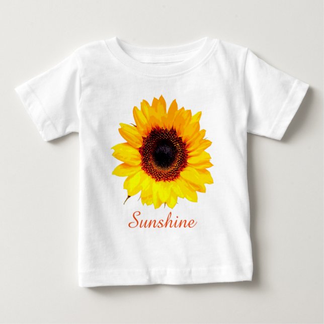 T-shirt Pour Bébé Seulement une fleur de tournesol + votre texte & i (Devant)