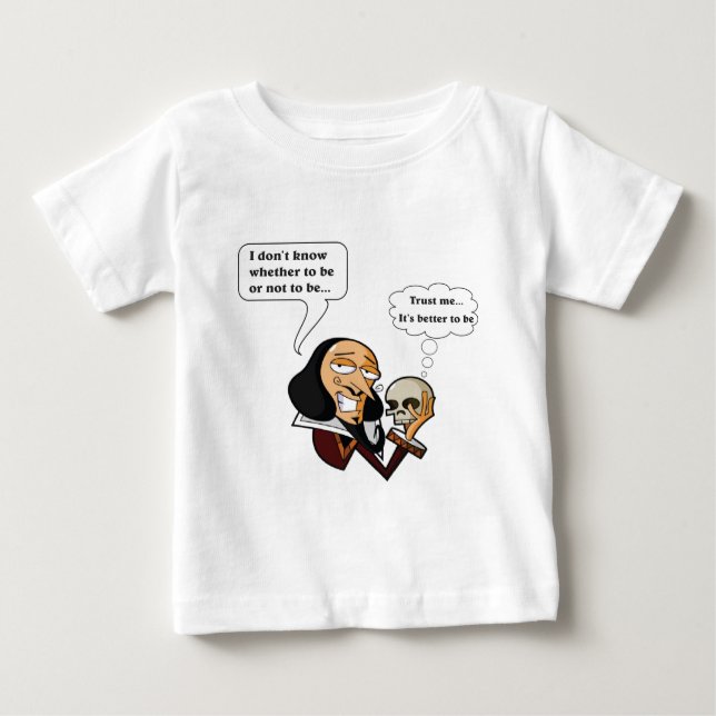 T-shirt Pour Bébé Shakespeare Hamlet, être ou ne pas être (Devant)