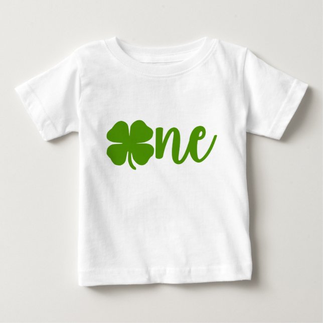 T-shirt Pour Bébé Shamrock Clover St. Patrick's Day ONE 1er annivers (Devant)