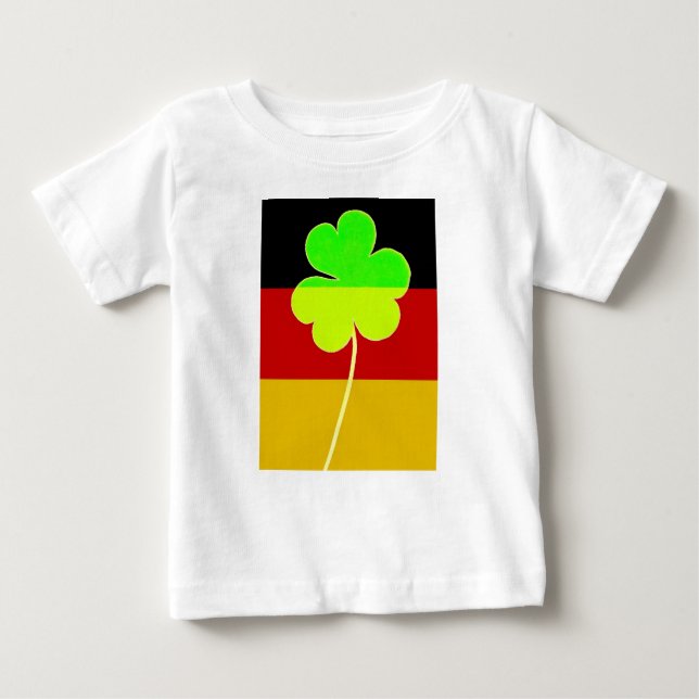 T-shirt Pour Bébé Shamrock du drapeau irlandais allemand Clover St P (Devant)