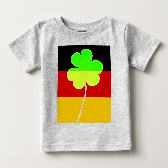 T-shirt Pour Bébé Shamrock du drapeau irlandais allemand Clover St P (Devant)