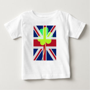 T-shirt Pour Bébé Shamrock du drapeau irlandais britannique Clover S