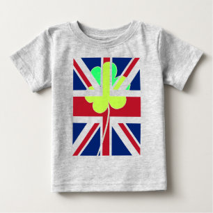 T-shirt Pour Bébé Shamrock du drapeau irlandais britannique Clover S