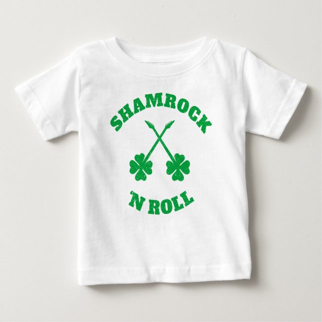 T-shirt Pour Bébé Shamrock 'n Roll Grunge (Devant)