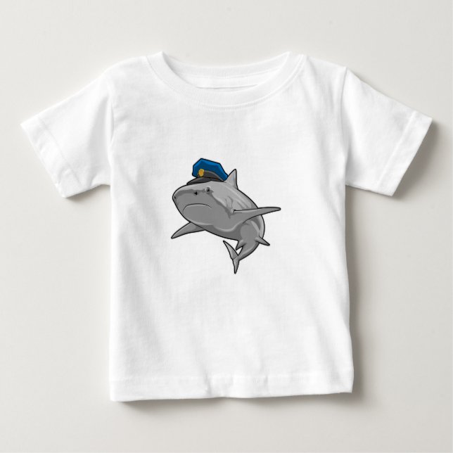 T-shirt Pour Bébé Shark as Police officer Police (Devant)