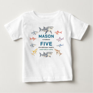 T-shirt Pour Bébé Shark Splash 5e Anniversaire   Enfants mignons de 