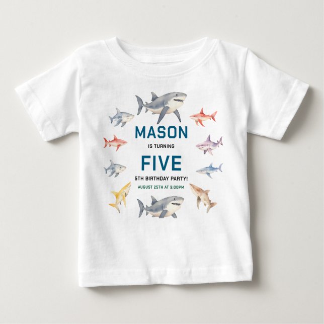 T-shirt Pour Bébé Shark Splash 5e anniversaire | Enfants mignons de  (Devant)