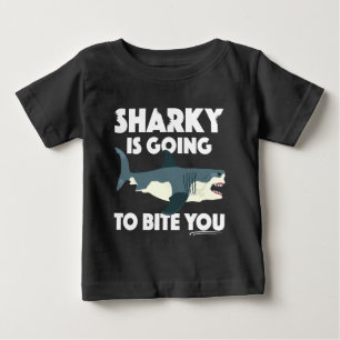T-shirt Pour Bébé Sharky Va Vous Bite Design - Baby Fine Jer