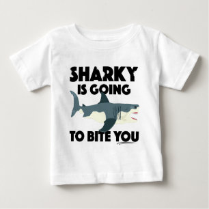 T-shirt Pour Bébé Sharky Va Vous Bite Design - Baby Fine Jer