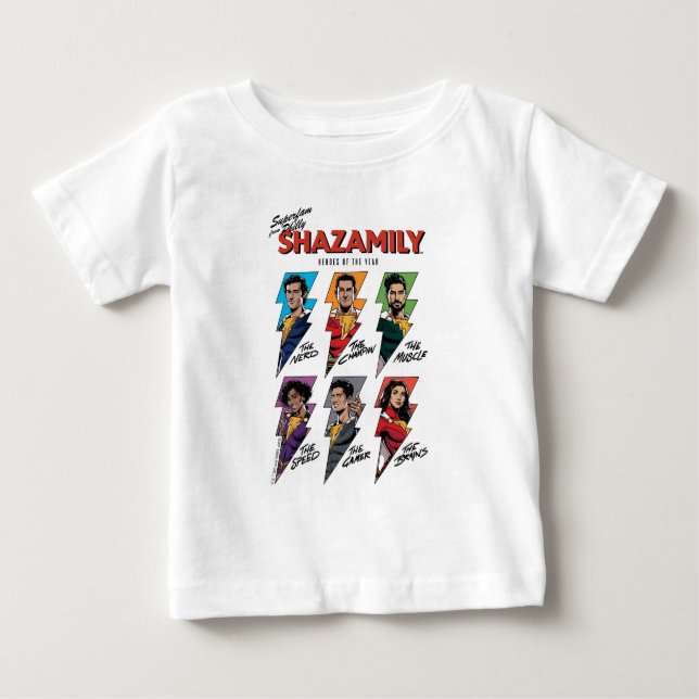 T-shirt Pour Bébé SHAZAM ! Furie des dieux | SHAZAMily Boulons comiq (Devant)