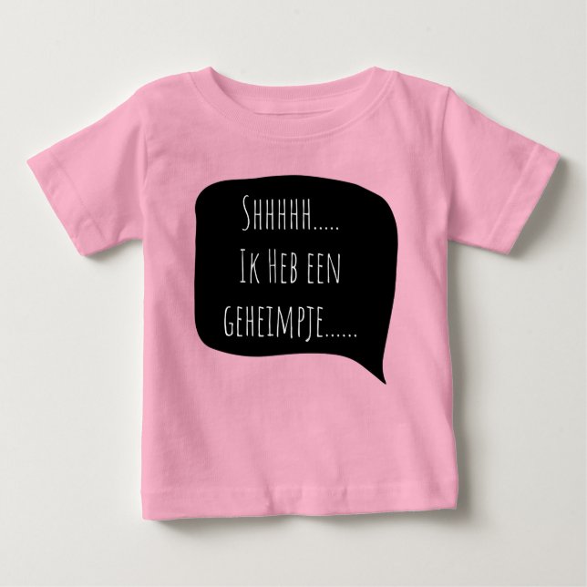 T-shirt Pour Bébé shhh... J'ai un secret... grande soeur. (Devant)