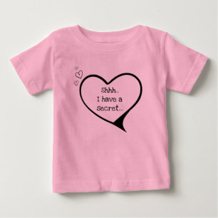 T-shirt Pour Bébé shhh j'ai un secret, grande soeur personnalisable